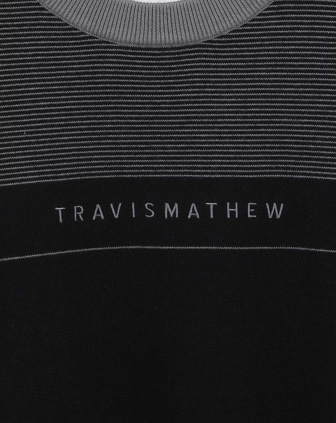 【TravisMathew】トラヴィスマシュー　メンズゴルフウェア　センターロゴ丸首ボーダーニット（MEN)　7AK028