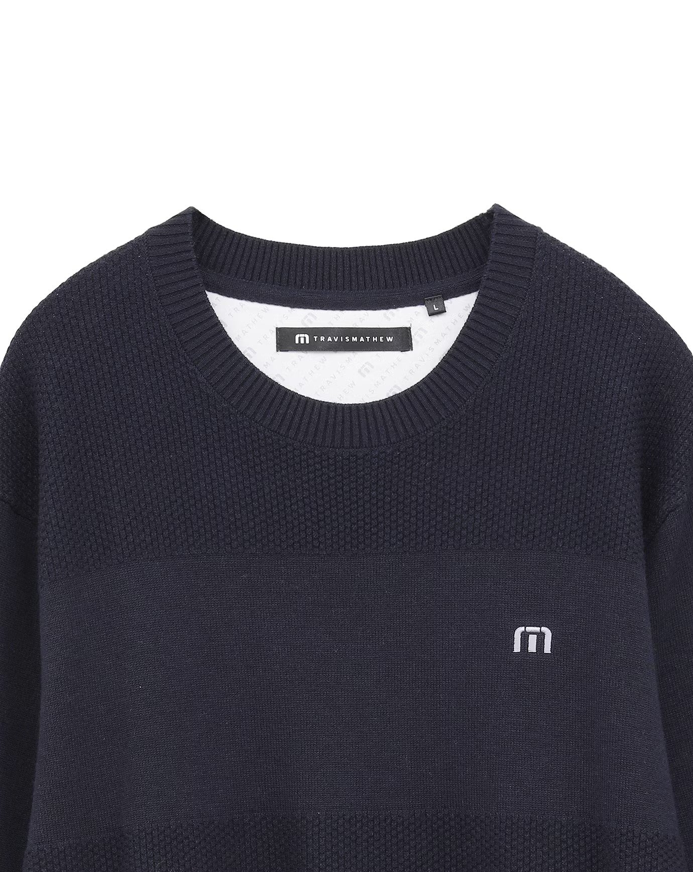 【TravisMathew】トラヴィスマシュー　メンズゴルフウェア　ウールコットン丸首ボーダーニット（MEN)　7AK029