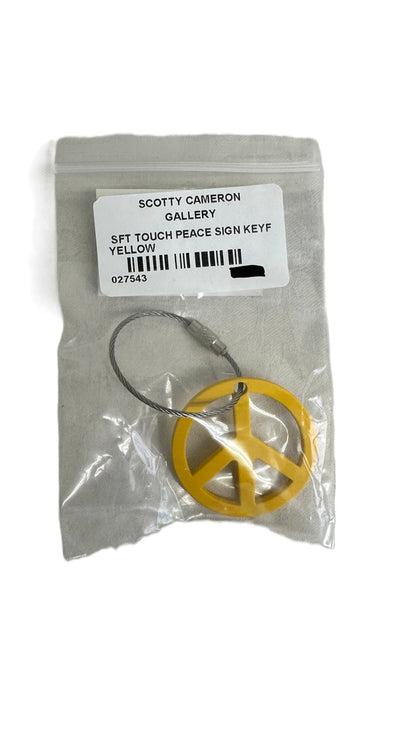 【ScottyCameron】スコッティキャメロン　Soft touch Peace sign keyfob Yellow　ソフトタッチ ピースサイン キーフォブ イエロー【海外直輸入品】